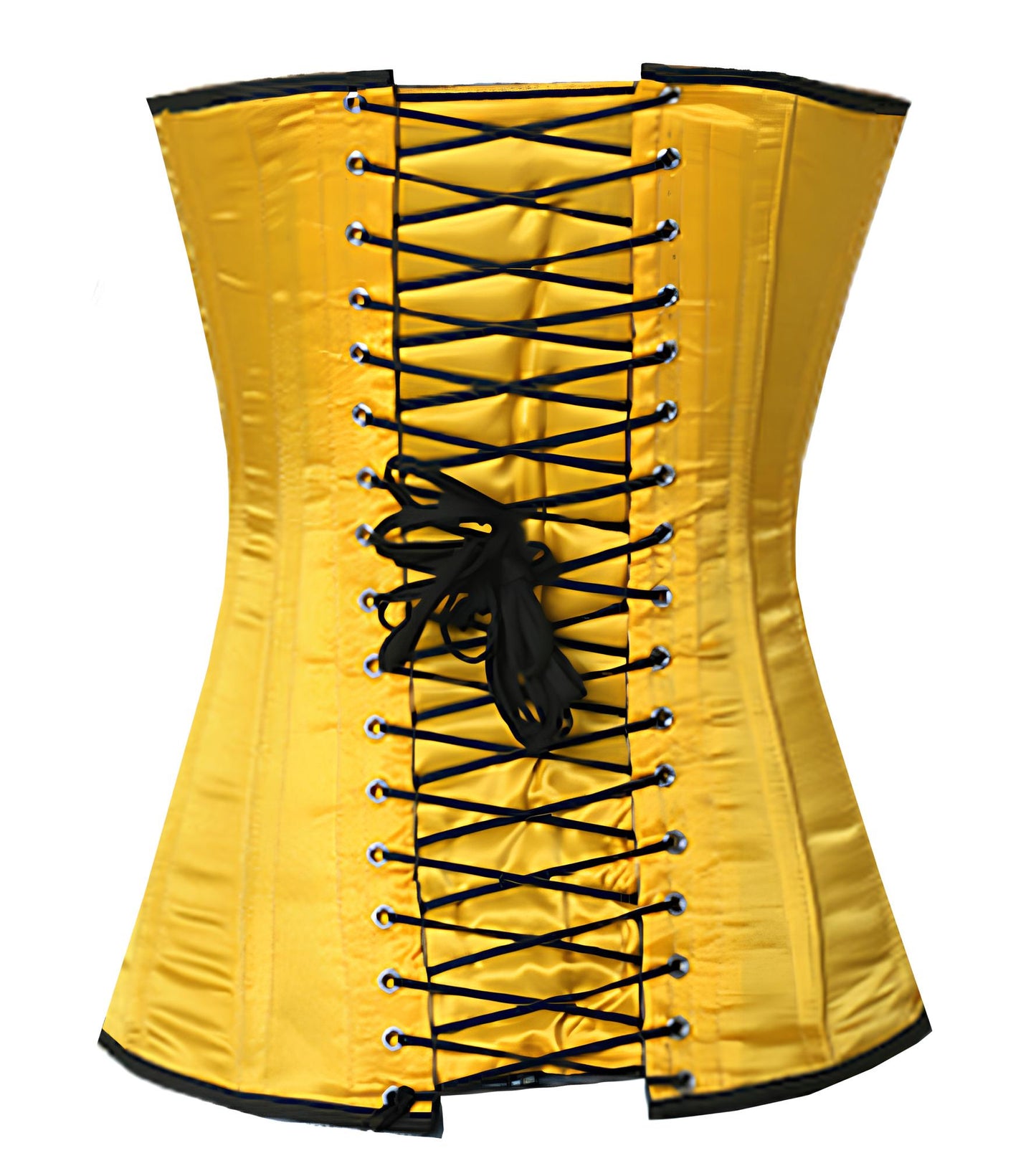OverLong Bust Corset Long Torso Corsets Corsete Corseting Yellow Satin