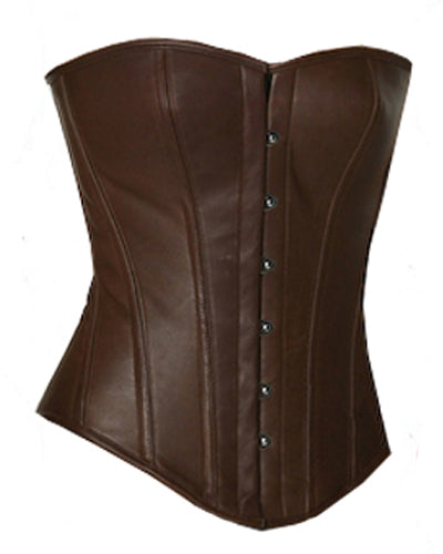 Overbust Corset Hourglass Curve Corsets Corsete Corseting Brown Leather CE-1142