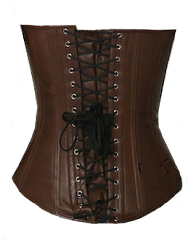 Overbust Corset Hourglass Curve Corsets Corsete Corseting Brown Leather CE-1142