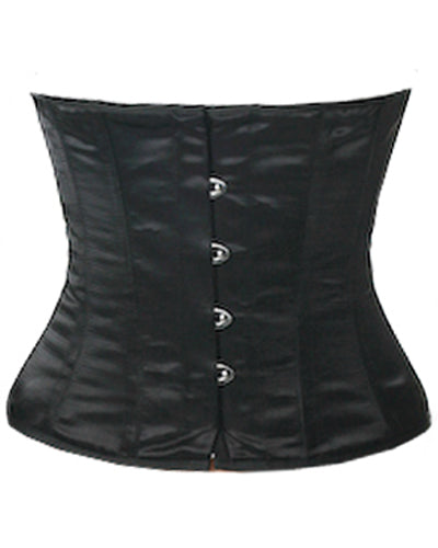 Waistbust Corset Hourglass Curve Waspie Corsete Corseting Black Satin CE-1154