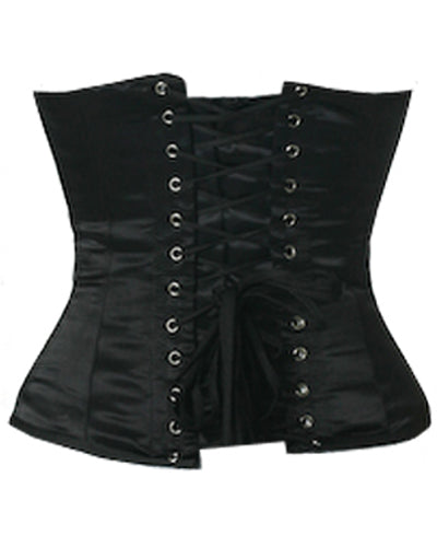 Waistbust Corset Hourglass Curve Waspie Corsete Corseting Black Satin CE-1154
