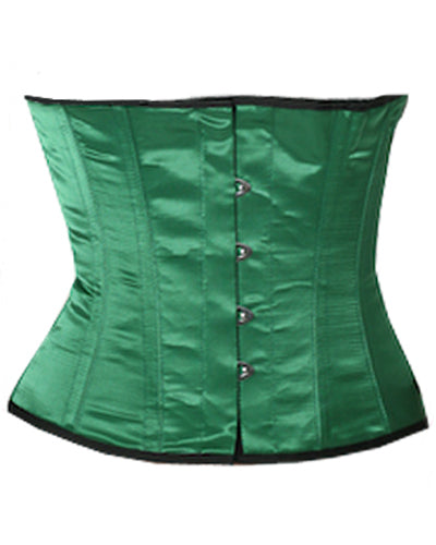 Waistbust Corset Hourglass Curve Waspie Corsete Corseting Green Satin CE-1155