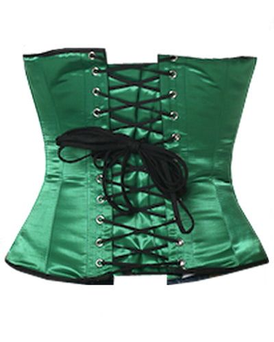 Waistbust Corset Hourglass Curve Waspie Corsete Corseting Green Satin CE-1155