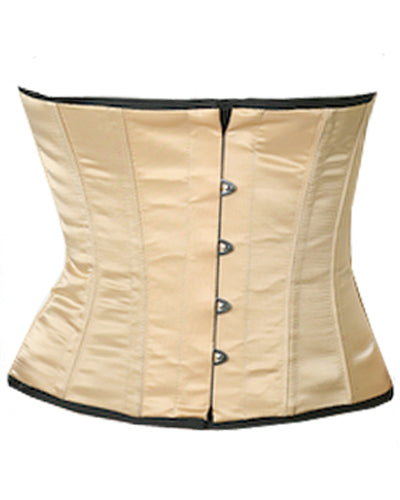 Waistbust Corset Hourglass Curve Waspie Corsete Corseting Beige Satin CE-1156
