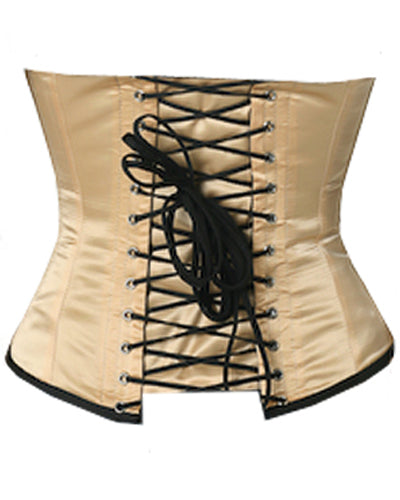 Waistbust Corset Hourglass Curve Waspie Corsete Corseting Beige Satin CE-1156