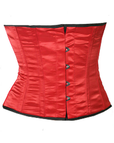 Waistbust Corset Hourglass Curve Waspie Corsete Corseting Red Satin CE-1157
