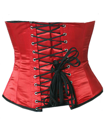 Waistbust Corset Hourglass Curve Waspie Corsete Corseting Red Satin CE-1157