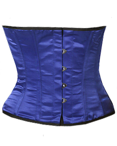 Waistbust Corset Hourglass Curve Waspie Corsete Corseting Blue Satin CE-1158