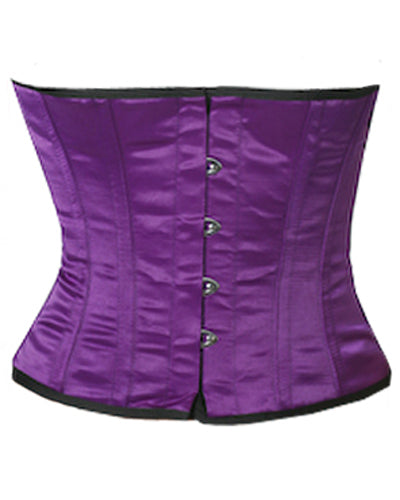 Waistbust Corset Hourglass Curve Waspie Corsete Corseting Purple Satin CE-1159