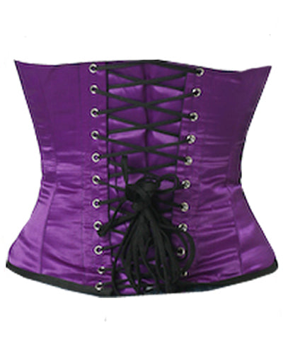 Waistbust Corset Hourglass Curve Waspie Corsete Corseting Purple Satin CE-1159