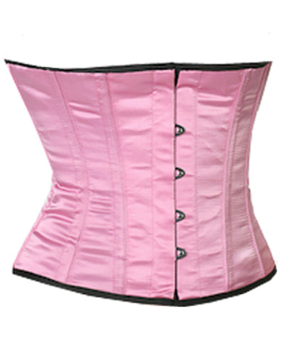 Waistbust Corset Hourglass Curve Waspie Corsete Corseting Pink Satin CE-1160