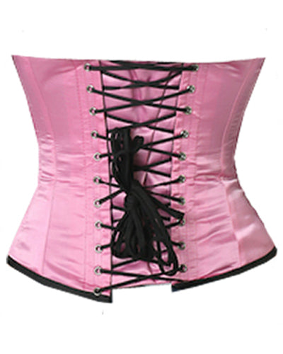 Waistbust Corset Hourglass Curve Waspie Corsete Corseting Pink Satin CE-1160