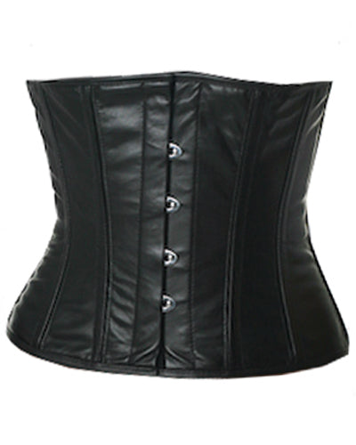 Waistbust Corset Hourglass Curve Waspie Corsete Corseting Black Leather CE-1162