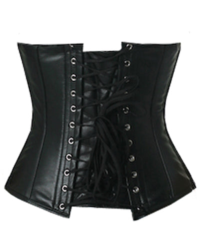 Waistbust Corset Hourglass Curve Waspie Corsete Corseting Black Leather CE-1162