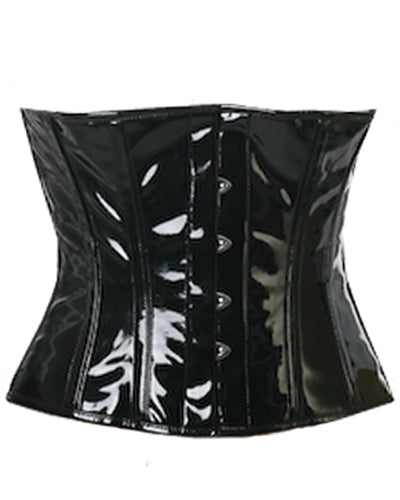 Waistbust Corset Hourglass Curve Waspie Corsete Corseting Black PVC CE-1167