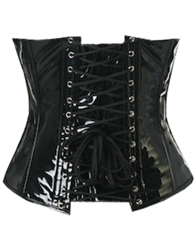 Waistbust Corset Hourglass Curve Waspie Corsete Corseting Black PVC CE-1167