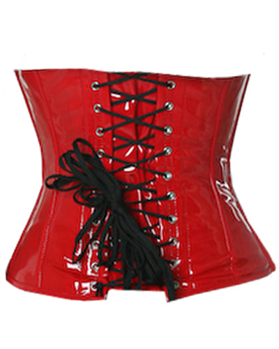 Waistbust Corset Hourglass Curve Waspie Corsete Corseting Red PVC CE-1170