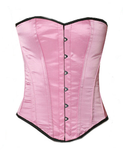 Overbust Corset Hourglass Curve Corsets Corsete Corseting Pink Satin CE-1171