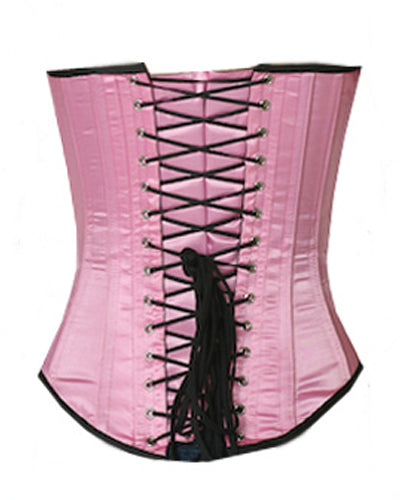 Overbust Corset Hourglass Curve Corsets Corsete Corseting Pink Satin CE-1171