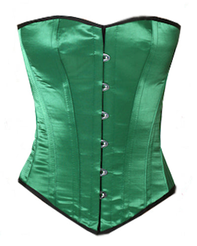 Overbust Corset Hourglass Curve Corsets Corsete Corseting Green Satin CE-1173
