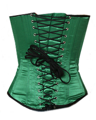 Overbust Corset Hourglass Curve Corsets Corsete Corseting Green Satin CE-1173