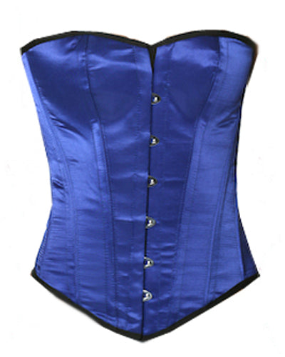 Overbust Corset Hourglass Curve Corsets Corsete Corseting Blue Satin CE-1174