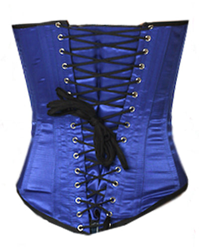 Overbust Corset Hourglass Curve Corsets Corsete Corseting Blue Satin CE-1174