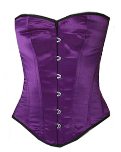 Overbust Corset Hourglass Curve Corsets Corsete Corseting Purple Satin CE-1175