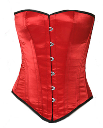 Overbust Corset Hourglass Curve Corsets Corsete Corseting Red Satin CE-1179