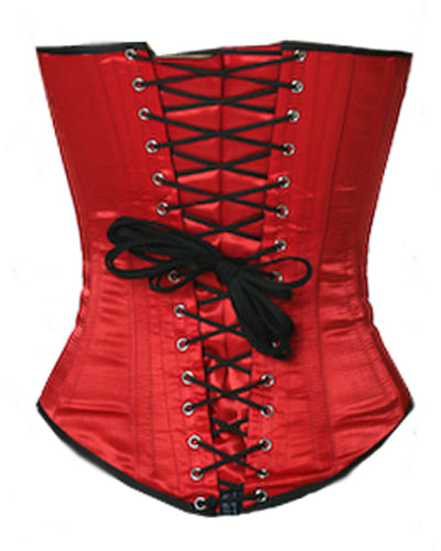 Overbust Corset Hourglass Curve Corsets Corsete Corseting Red Satin CE-1179