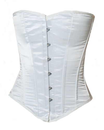 Overbust Corset Hourglass Curve Corsets Corsete Corseting White Satin CE-1180