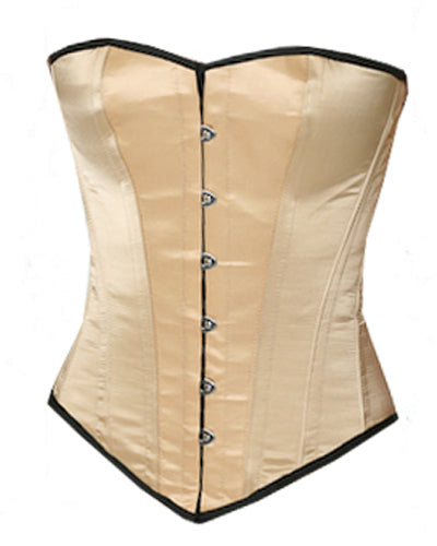 Overbust Corset Hourglass Curve Corsets Corsete Corseting Ivory Satin CE-1181