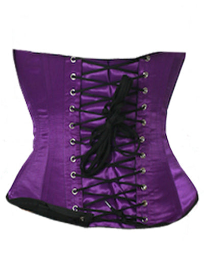 Underbust Corsets Hourglass Curve Waspie Corsete Corseting Purple Satin CE-1233