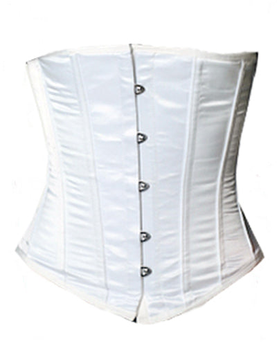 Underbust Corsets Hourglass Curve Waspie Corsete Corseting White Satin CE-1237