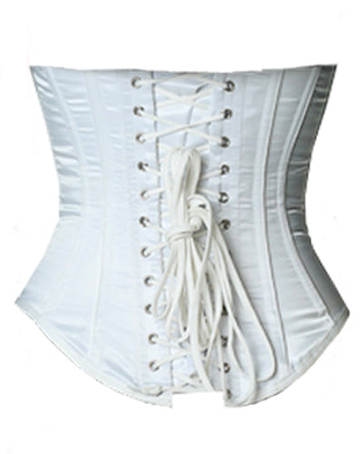 Underbust Corsets Hourglass Curve Waspie Corsete Corseting White Satin CE-1237