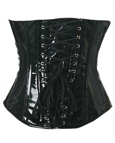 Underbust Corsets Hourglass Curve Waspie Corsete Corseting Black PVC CE-1251