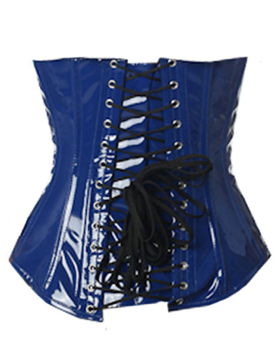 Underbust Corsets Hourglass Curve Waspie Corsete Corseting Blue PVC CE-1253