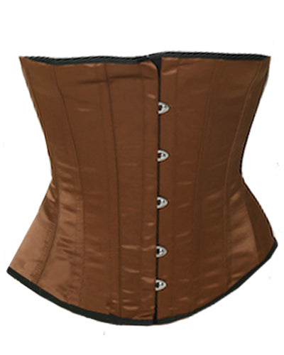 Underbust Corsets Hourglass Curve Waspie Corsete Corseting Brown Satin CE-1257