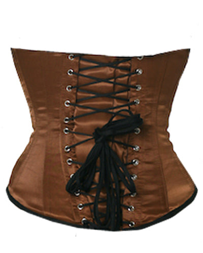Underbust Corsets Hourglass Curve Waspie Corsete Corseting Brown Satin CE-1257