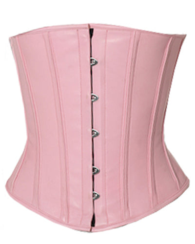 Underbust Corsets Hourglass Curve Waspie Corsete Corseting Pink Leather CE-1259