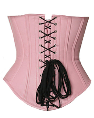 Underbust Corsets Hourglass Curve Waspie Corsete Corseting Pink Leather CE-1259