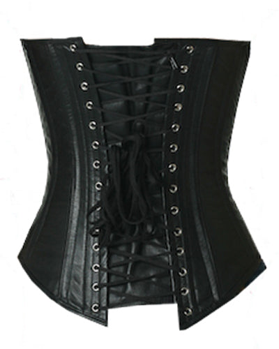 Overbust Corset Hourglass Curve Corsets Corsete Corseting Black Leather CE-1302