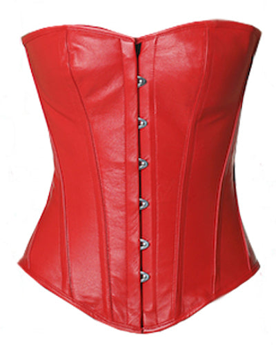 Overbust Corset Hourglass Curve Corsets Corsete Corseting Red Leather CE-1303
