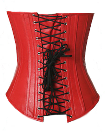 Overbust Corset Hourglass Curve Corsets Corsete Corseting Red Leather CE-1303