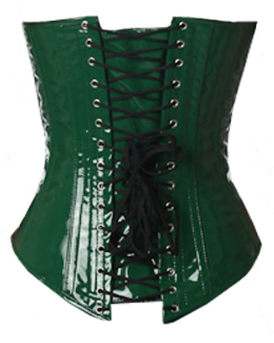 Overbust Corset Hourglass Curve Corsets Corsete Corseting Green PVC CE-1312