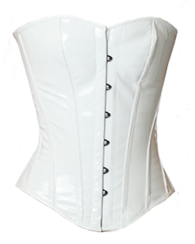 Overbust Corset Hourglass Curve Corsets Corsete Corseting White PVC CE-1313