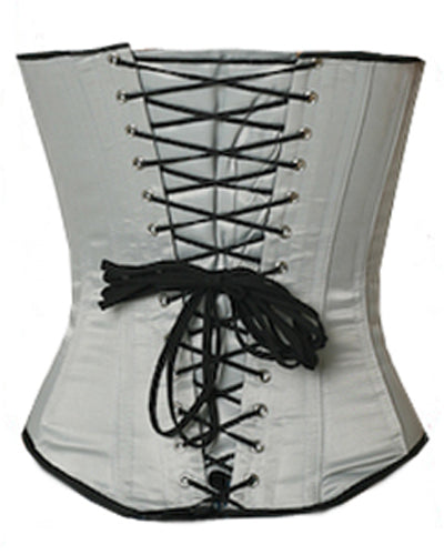 Overbust Corset Hourglass Curve Corsets Corsete Corseting Grey Satin CE-1316