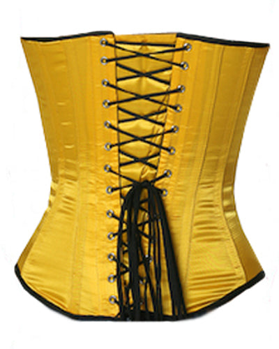 Overbust Corset Hourglass Curve Corsets Corsete Corseting Yellow Satin CE-1318