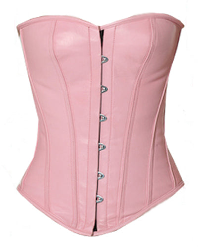 Overbust Corset Hourglass Curve Corsets Corsete Corseting Pink Leather CE-1319