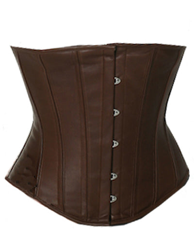 Underbust Corsets Hourglass Curve Waspie Corsete Corseting Brown Leather CE-1501